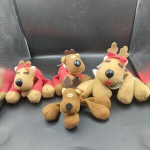 4 Vintage 1980s Hallmark Burger King Reindeer Randy Rodney Rhonda Ramona Plush